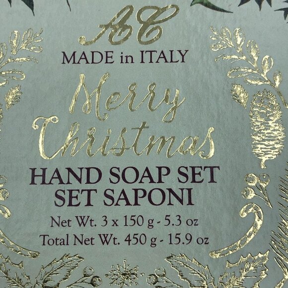 Christmas Hand Soap Set Made in Italty NEW - Picture 3 of 6